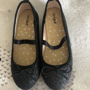 Never worn Cat & Jack kids size 11 black sparkly flats